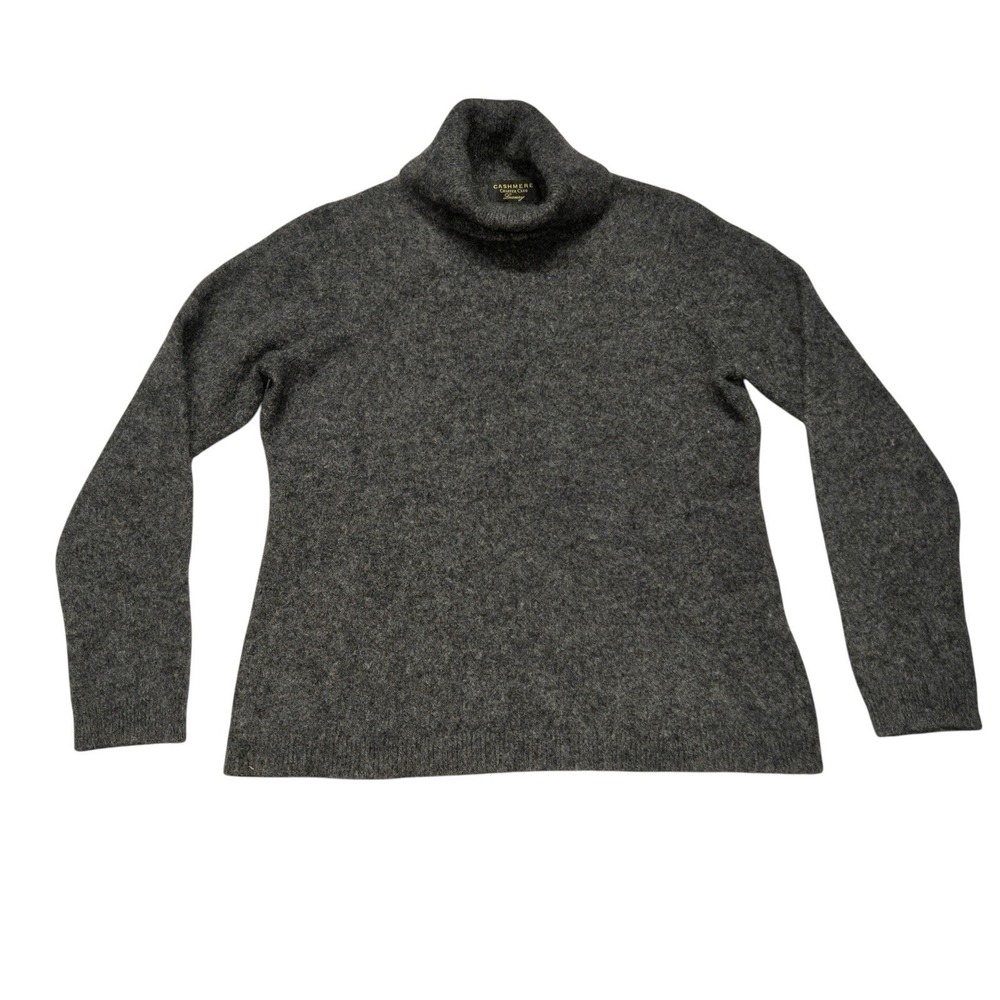 Charter Club 100% Cashmere Sweater Womens Large Gray Office‎ Preppy Casual